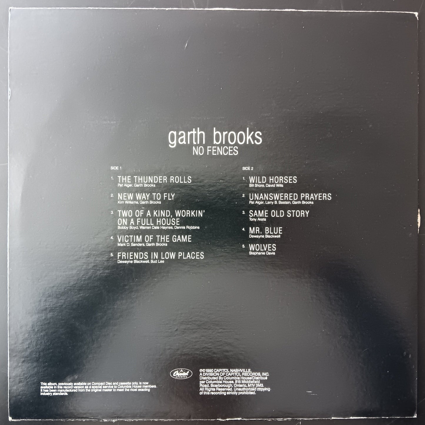 [Used LP] Brooks, Garth / No Fences