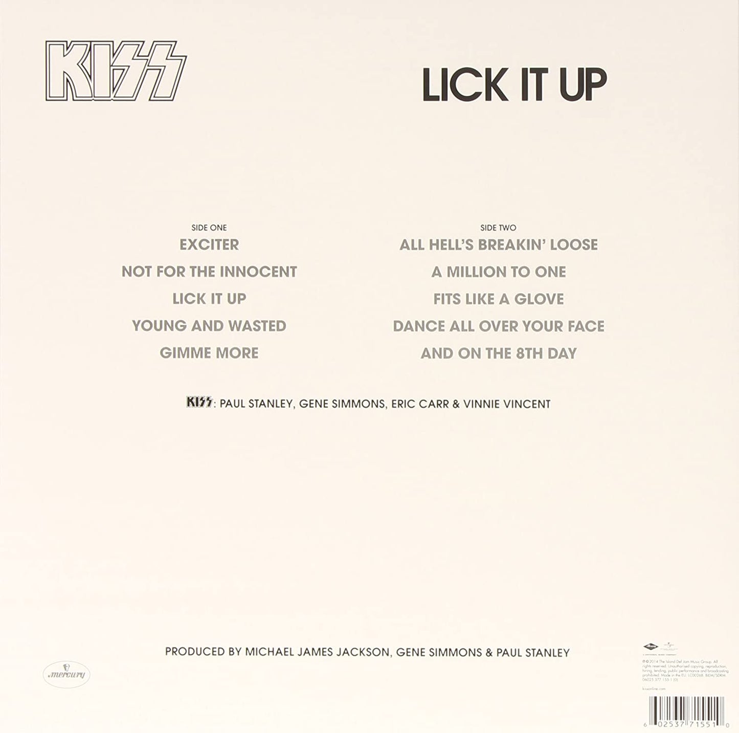 Kiss/Lick It Up [LP]