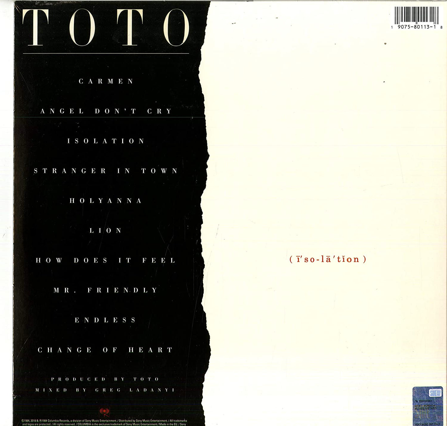 Toto/Isolation [LP]