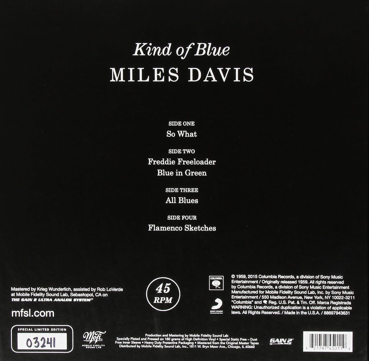 Davis, Miles/Kind of Blue (MFSL 2LP 45RPM)