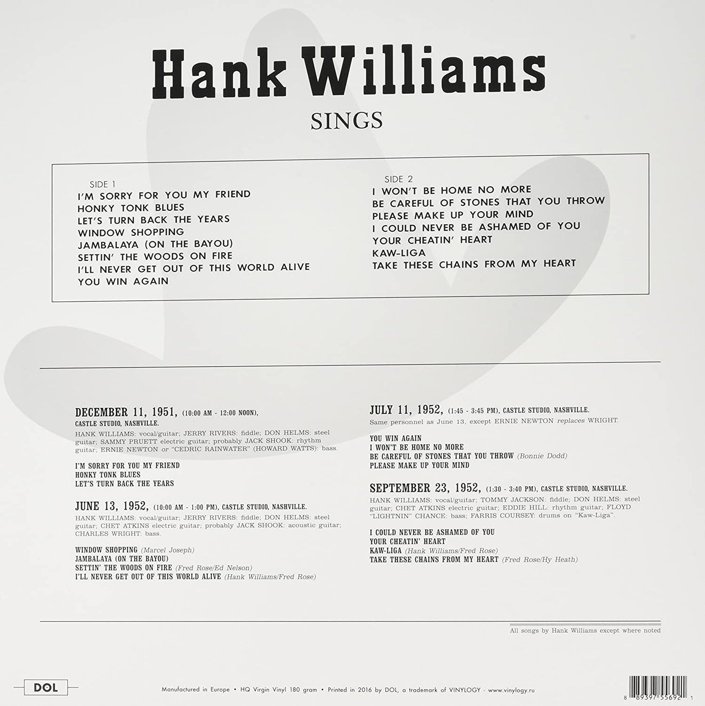 Williams, Hank/Sings [LP]