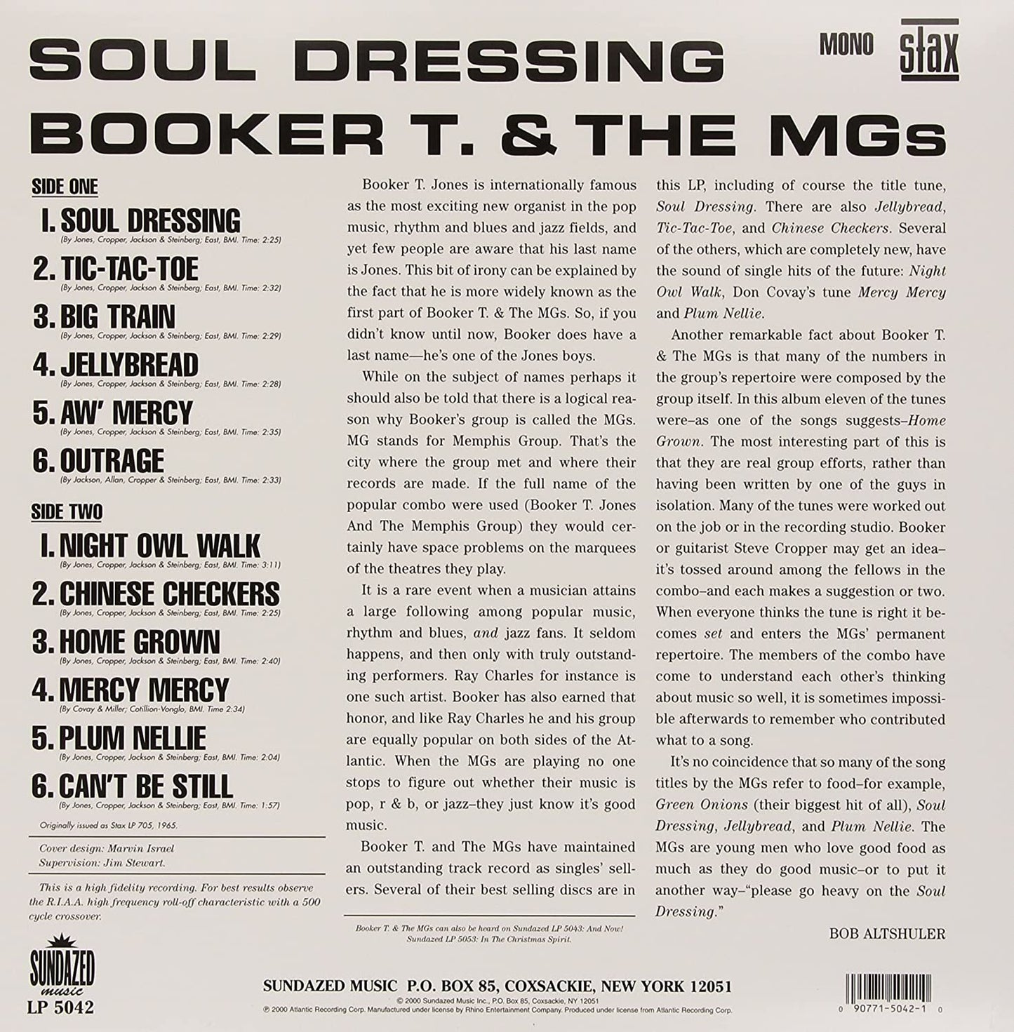 Booker T & The MGs/Soul Dressing [LP]