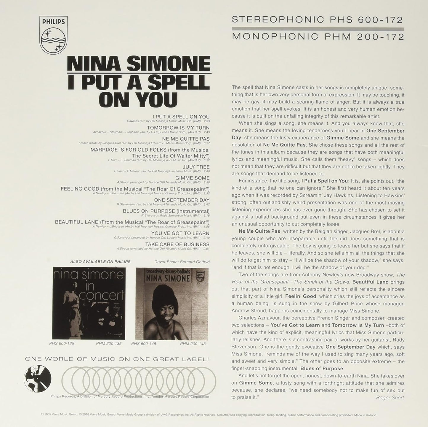 Simone, Nina/I Put A Spell On You [LP]