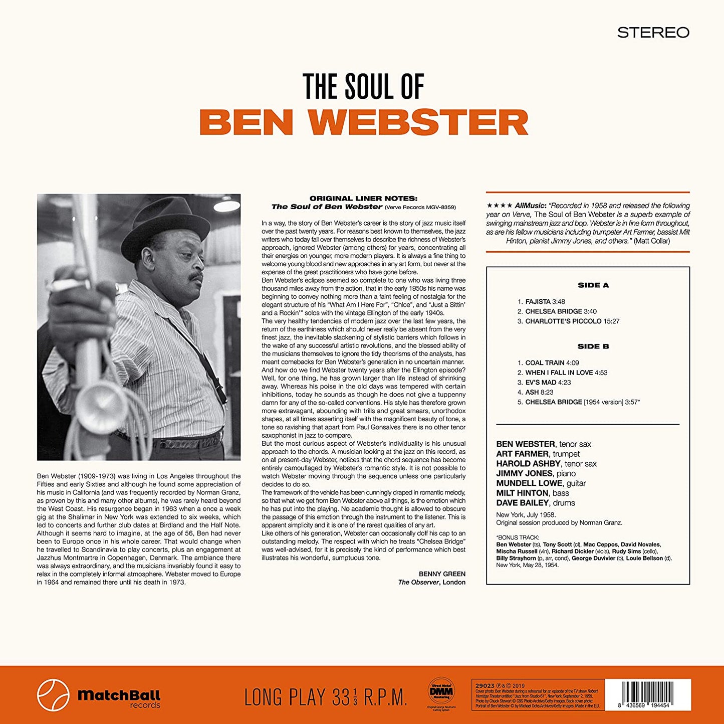 Webster, Ben/The Soul of Ben Webster [LP]