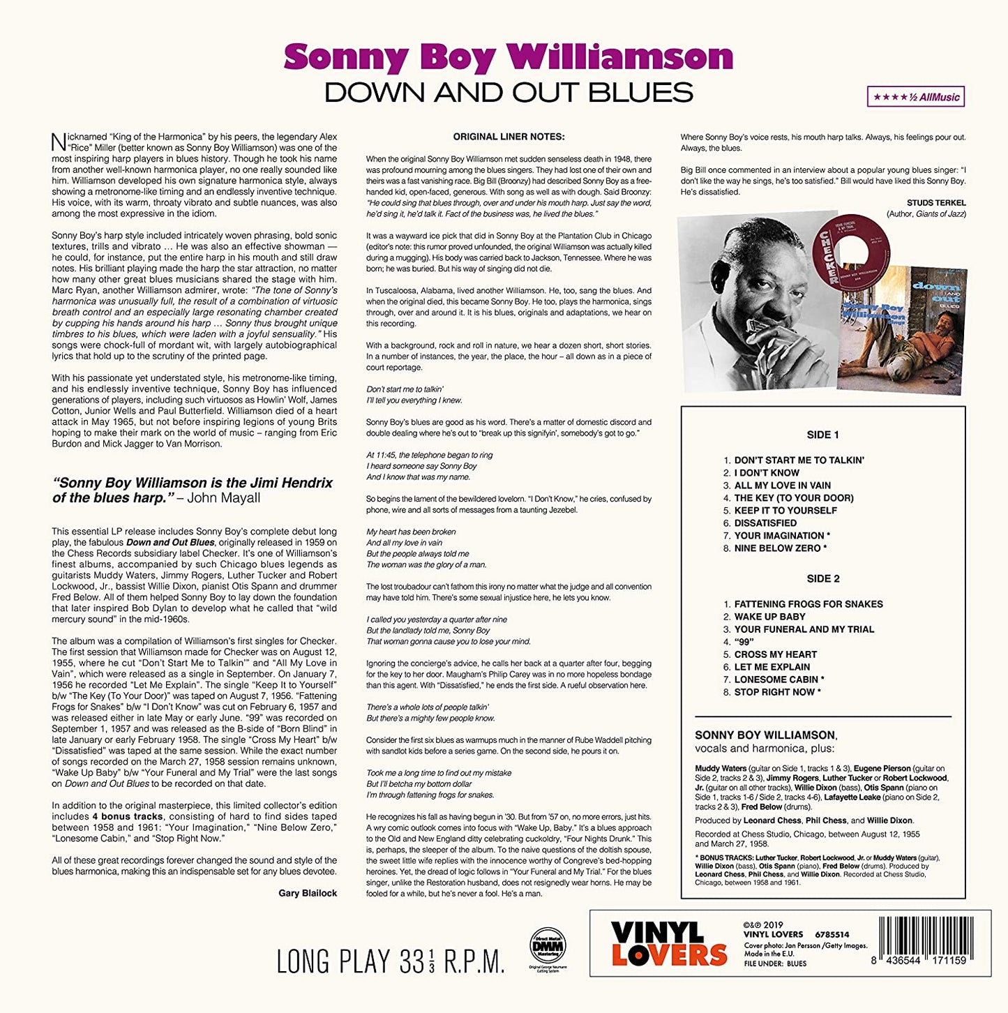 Williamson, Sonny Boy/Down & Out Blues [LP]