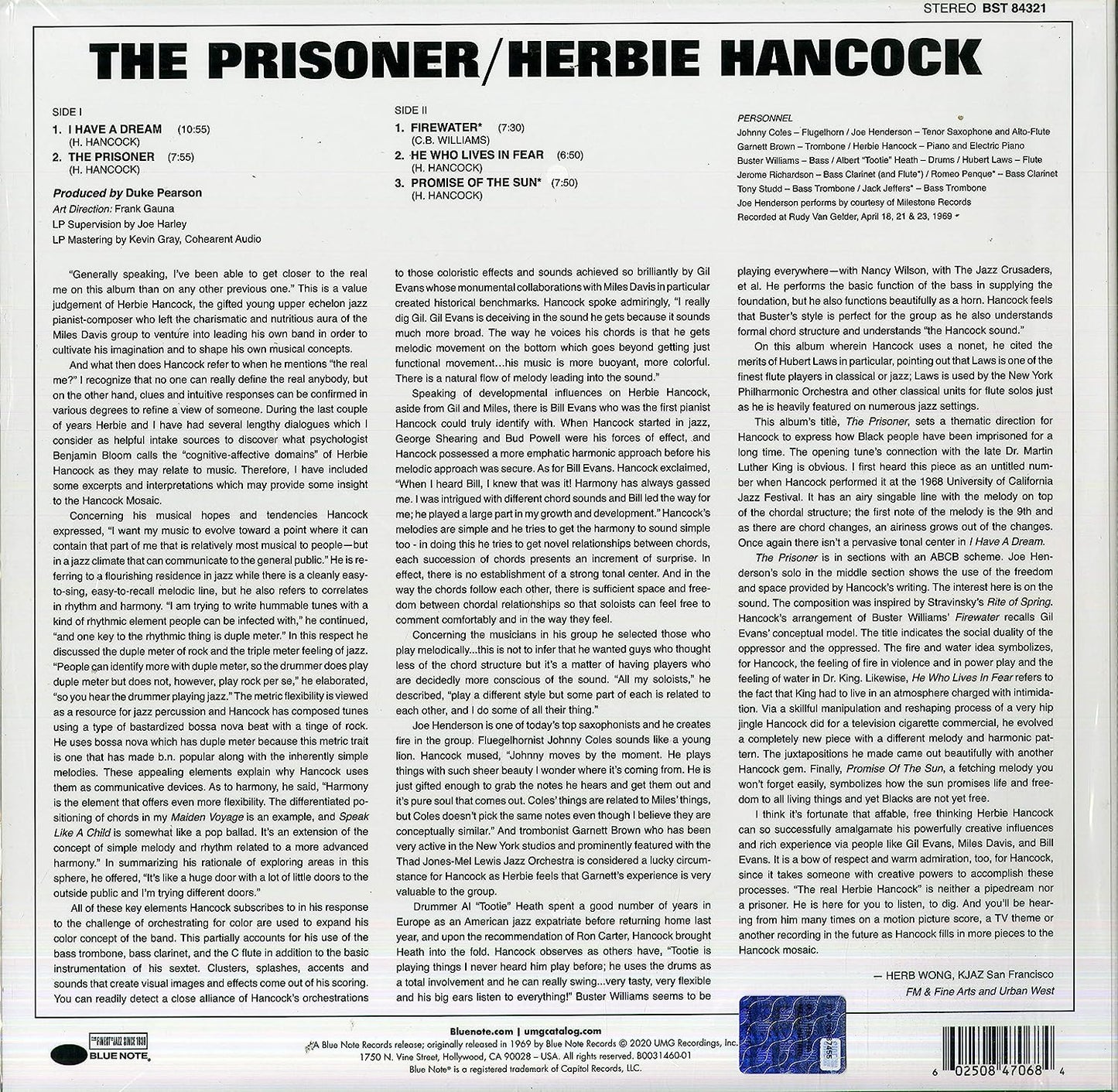 Hancock, Herbie/The Prisoner (Blue Note Tone Poet) [LP]