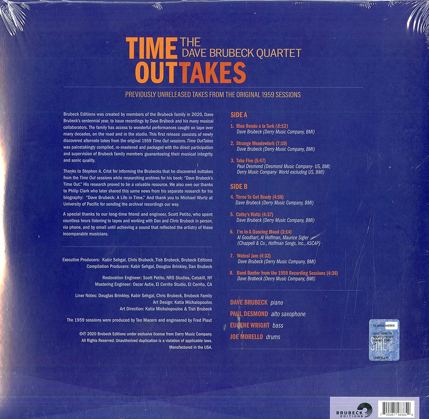 Brubeck, Dave Quartet/Time Outtakes [LP]